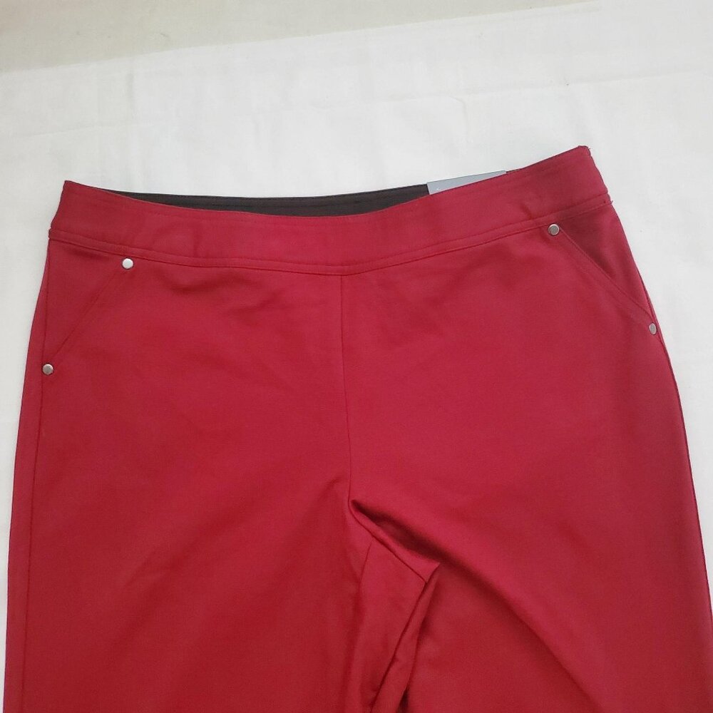 Skye's The Limit Red Back Zip Pockets Pull-On Ponte Pants Women's Size 12 NWT - Picture 4 of 15
